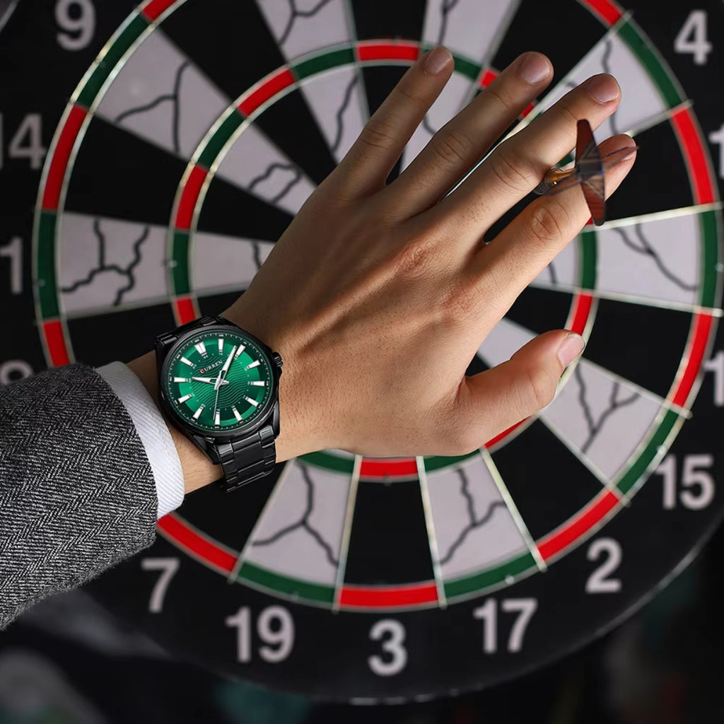 CURREN 8424 Green Men's Stainless Steel Quartz Wristwatch