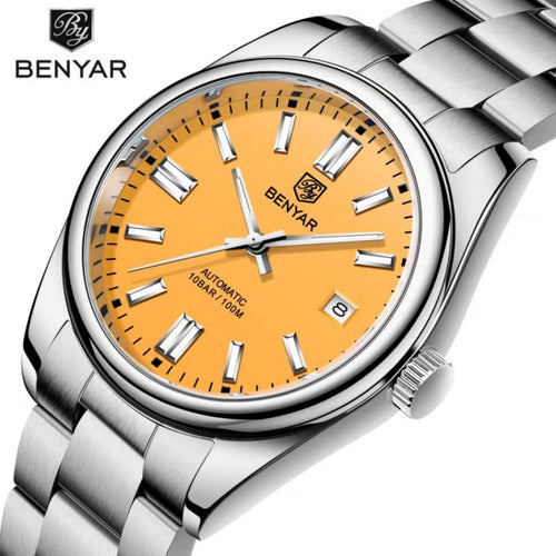 BENYAR 5185 Men’s Automatic Mechanical Stella Yellow Dial “Oyster Perpetual” Inspired Watch