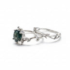 Silver Vine Green Gemstone Ring