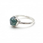 Geometric Moss Agate Ring