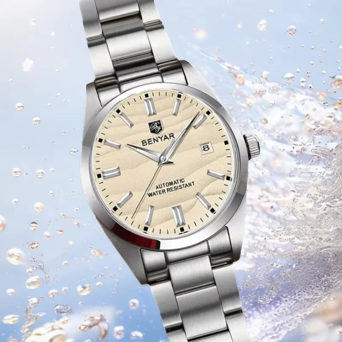 BENYAR 5208 Men’s 40mm Mechanical Watch – Sand Dune Textured Dial