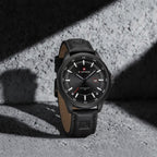 NAVIFORCE 9248 Men’s Fashion Sport Watch – Waterproof Quartz Analog Wristwatch with Leather Strap Black