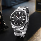 CURREN 8424 Black Men's Stainless Steel Quartz Wristwatch