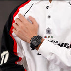 NAVIFORCE 9242 Men’s Digital Sport Watch – Dual Display with Silicone Strap & Waterproof - White and Black