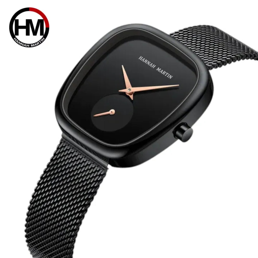 Hannah Martin 1251 Women’s Fashion Watch – Stainless Steel, Japan Quartz & Waterproof Black