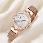 HANNAH MARTIN 1571 Women’s Fashion Watch – Unique Simple Design with Japanese Quartz & Stainless Steel Rose Gold and White