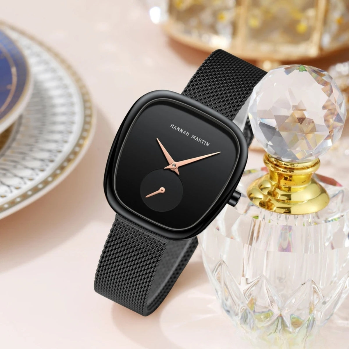 Hannah Martin 1251 Women’s Fashion Watch – Stainless Steel, Japan Quartz & Waterproof Black