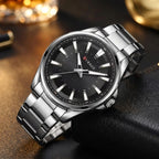 CURREN 8424 Black Men's Stainless Steel Quartz Wristwatch