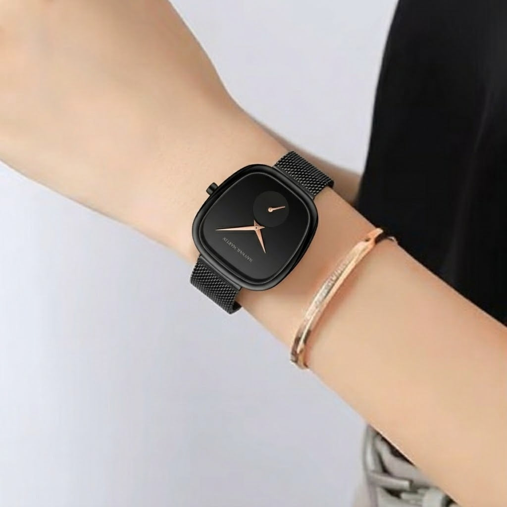 Hannah Martin 1251 Women’s Fashion Watch – Stainless Steel, Japan Quartz & Waterproof Black