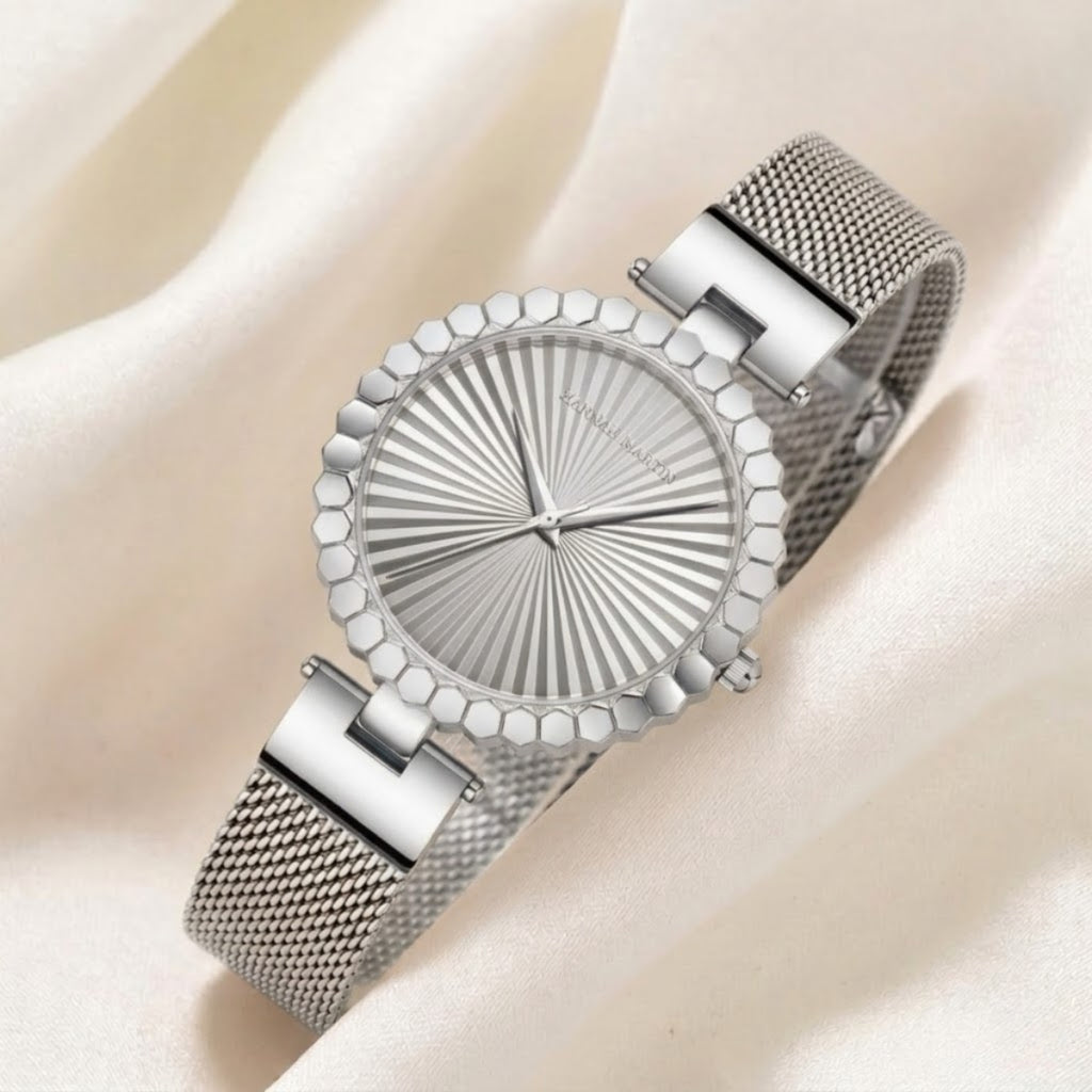 HANNAH MARTIN 1571 Women’s Fashion Watch – Unique Simple Design with Japanese Quartz & Stainless Steel Silver