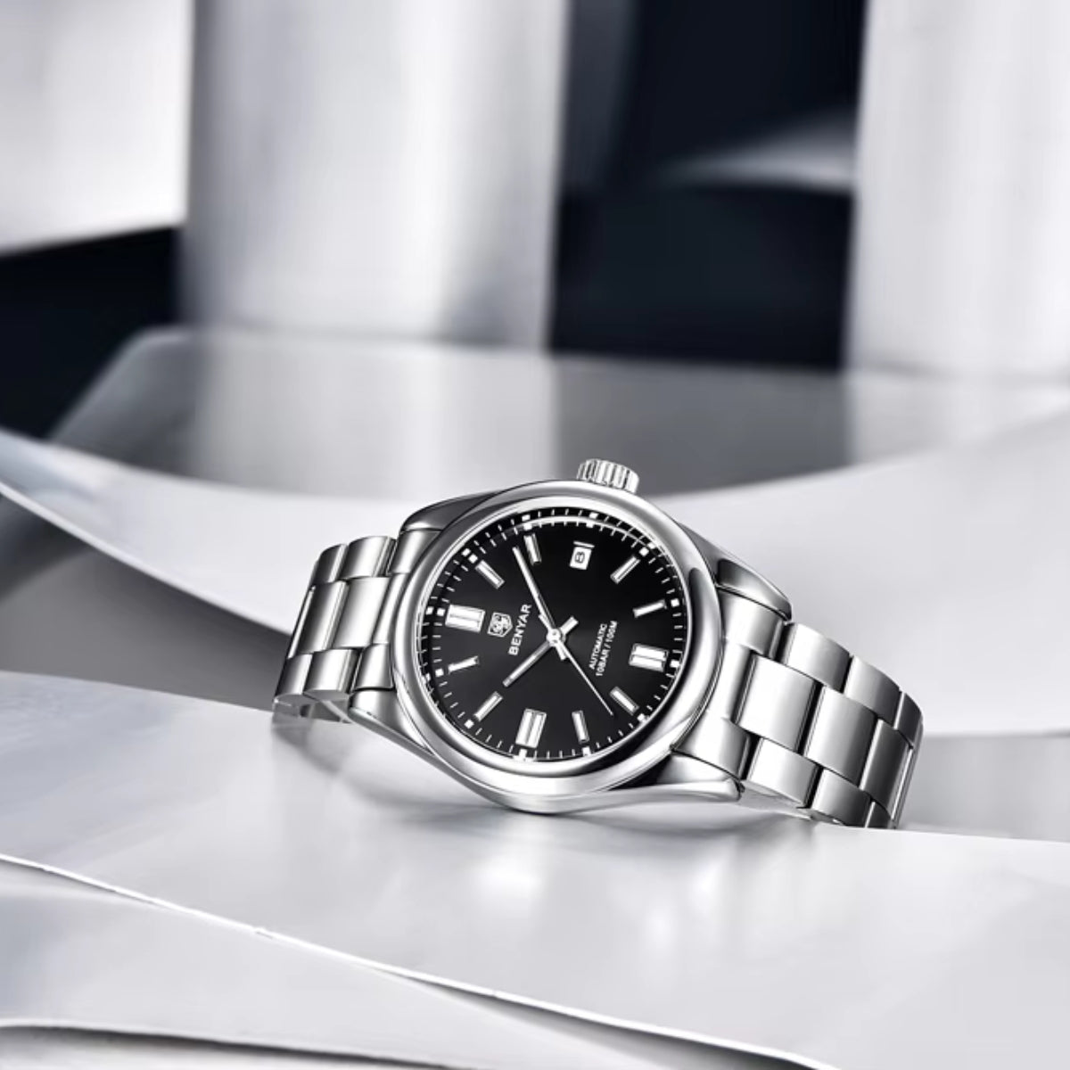 BENYAR 5185 Men’s Automatic Mechanical Classic Black Dial “Oyster Perpetual” Inspired Watch
