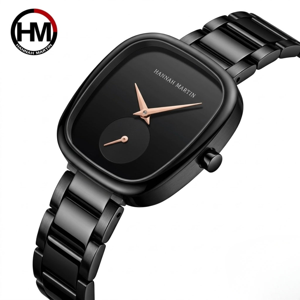 Hannah Martin 1251 Women’s Fashion Watch – Stainless Steel, Japan Quartz & Waterproof Black Dial