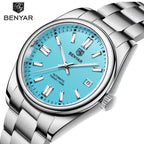 BENYAR 5185 Men’s Automatic Mechanical Turquoise Blue Dial “Oyster Perpetual” Inspired Watch