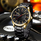 CURREN 8406 Men Watch Stainless Steel  Water Resistant Quartz Watche Black and Gold