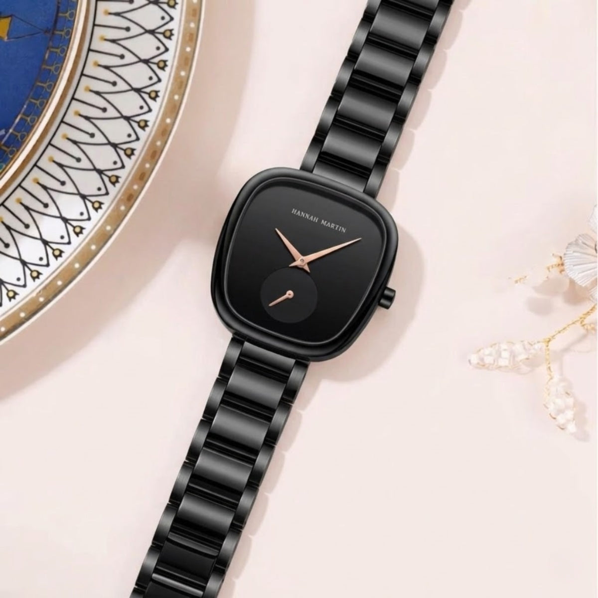 Hannah Martin 1251 Women’s Fashion Watch – Stainless Steel, Japan Quartz & Waterproof Black Dial