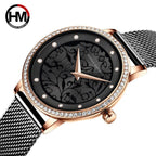 Hannah Martin 1073 New Women’s Fashion Watch – Ladies’ Quartz Wristwatch  Rose Gold and Black
