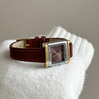 Scottie 9741 Women’s Luxury Square Watch – Waterproof Custom Quartz Wristwear with Leather Strap Red