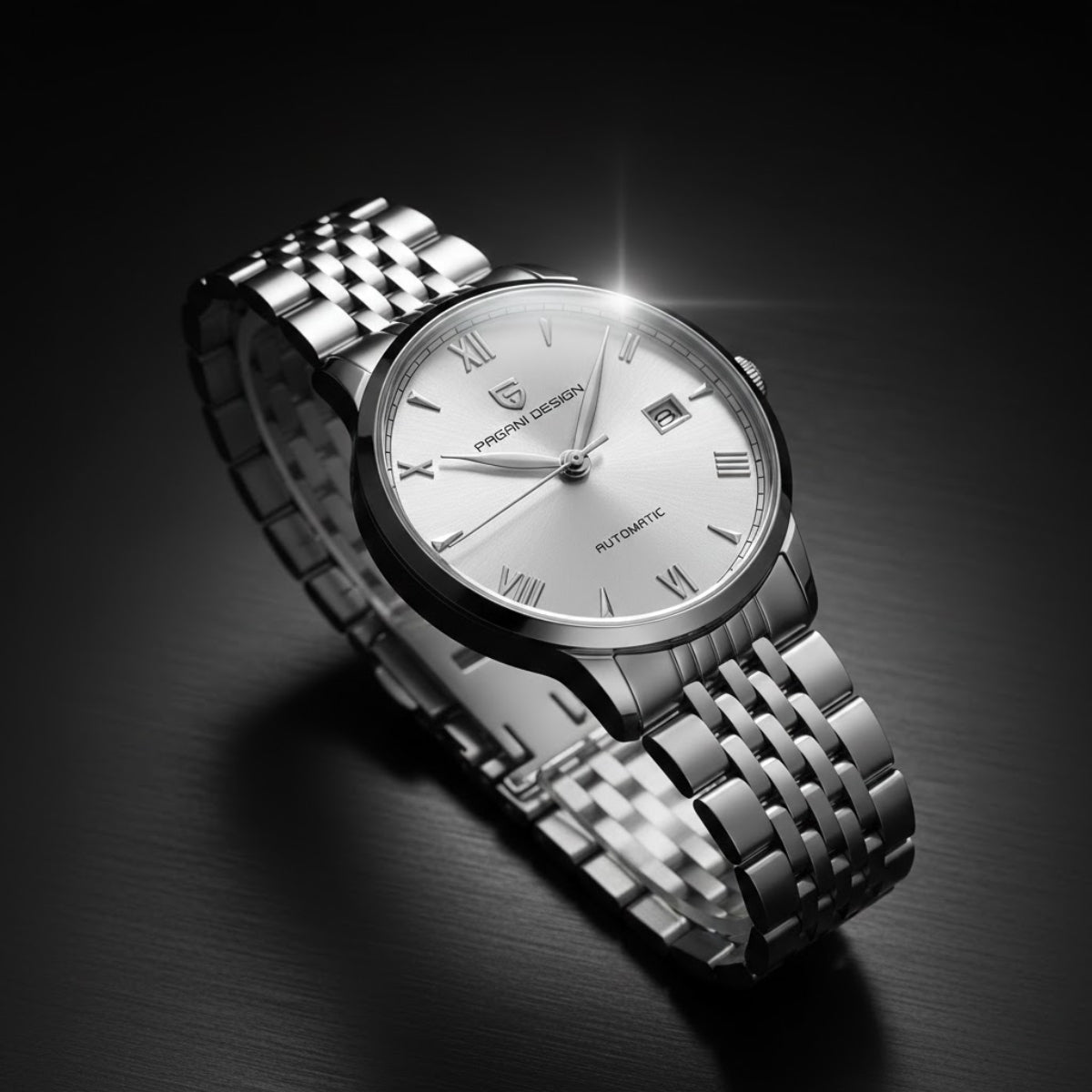 Pagani Design 1759 Men’s Automatic Pilot Watch Stainless Steel – Seiko NH35 Movement, Sapphire Glass & 100M Waterproof White Dial