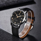 Pagani Design 1759 Men’s Automatic Pilot Watch Leather Strap – Seiko NH35 Movement, Sapphire Glass & 100M Waterproof Black Dial