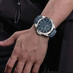 NAVIFORCE 8023 Men’s Original Fashion Watch – Waterproof Quartz Leather Wristwatch with Calendar Blue