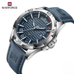 NAVIFORCE 8023 Men’s Original Fashion Watch – Waterproof Quartz Leather Wristwatch with Calendar Blue