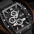NAVIFORCE 8025 Men’s  Designer Watch – New Quartz Chronograph with Rubber Strap - Black
