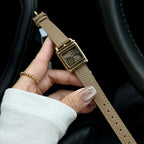 Scottie 9741 Women’s Luxury Square Watch – Waterproof Custom Quartz Wristwear with Leather Strap Gray