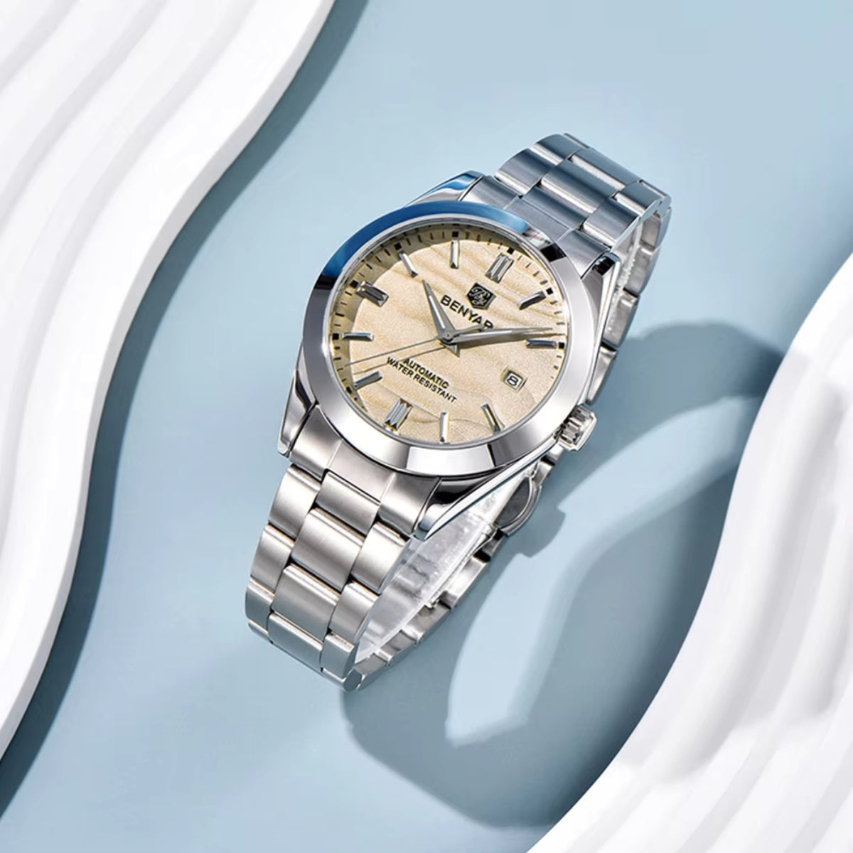 BENYAR 5208 Men’s 40mm Mechanical Watch – Sand Dune Textured Dial