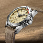 NAVIFORCE 8023 Men’s Original Fashion Watch – Waterproof Quartz Leather Wristwatch with Calendar Khaki