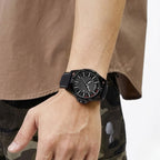 NAVIFORCE 8023 Men’s Original Fashion Watch – Waterproof Quartz Leather Wristwatch with Calendar Black and White
