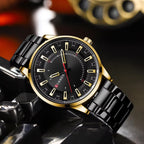 CURREN 8406 Men Watch Stainless Steel  Water Resistant Quartz Watche Black and Gold