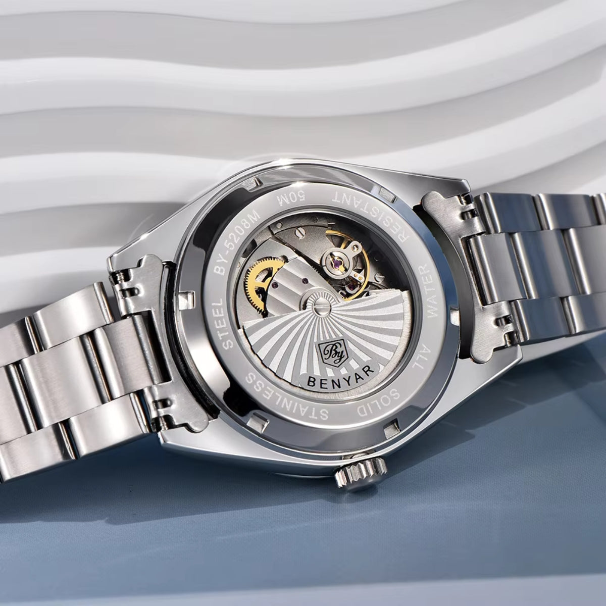 BENYAR 5208 Men’s 40mm Mechanical Watch – Sand Dune Textured Dial