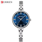 CURREN 9097 Women’s Luxury Fashion Watch – High-Quality Stainless Steel Quartz Wristwatch (3ATM Waterproof) Silver and Blue