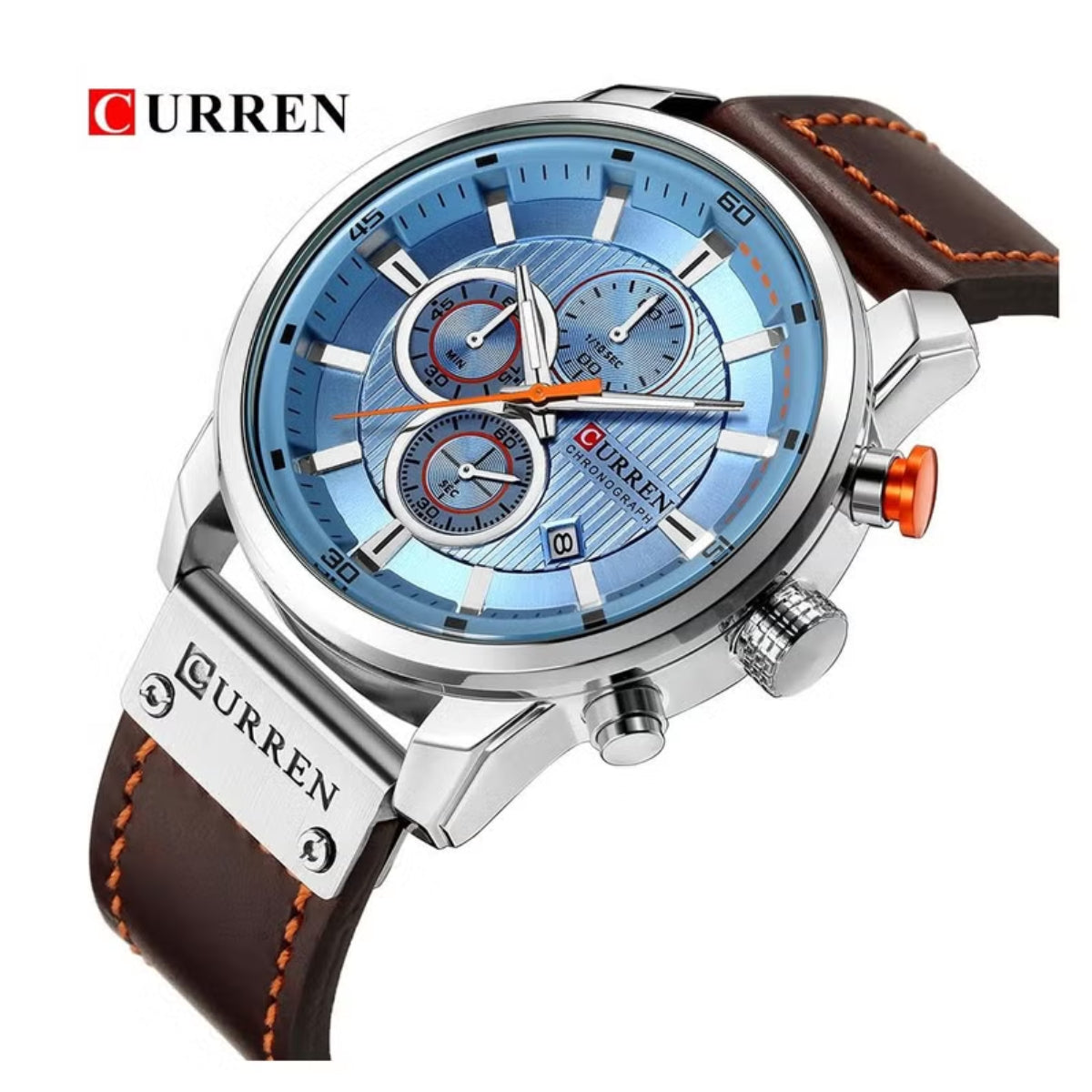 CURREN  8291 Watch for Men Japan Quartz Movement Leather Strap  Casual Sport Waterproof Blue