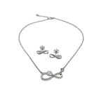 Infinity Blossom Necklace & Stud Earring Set