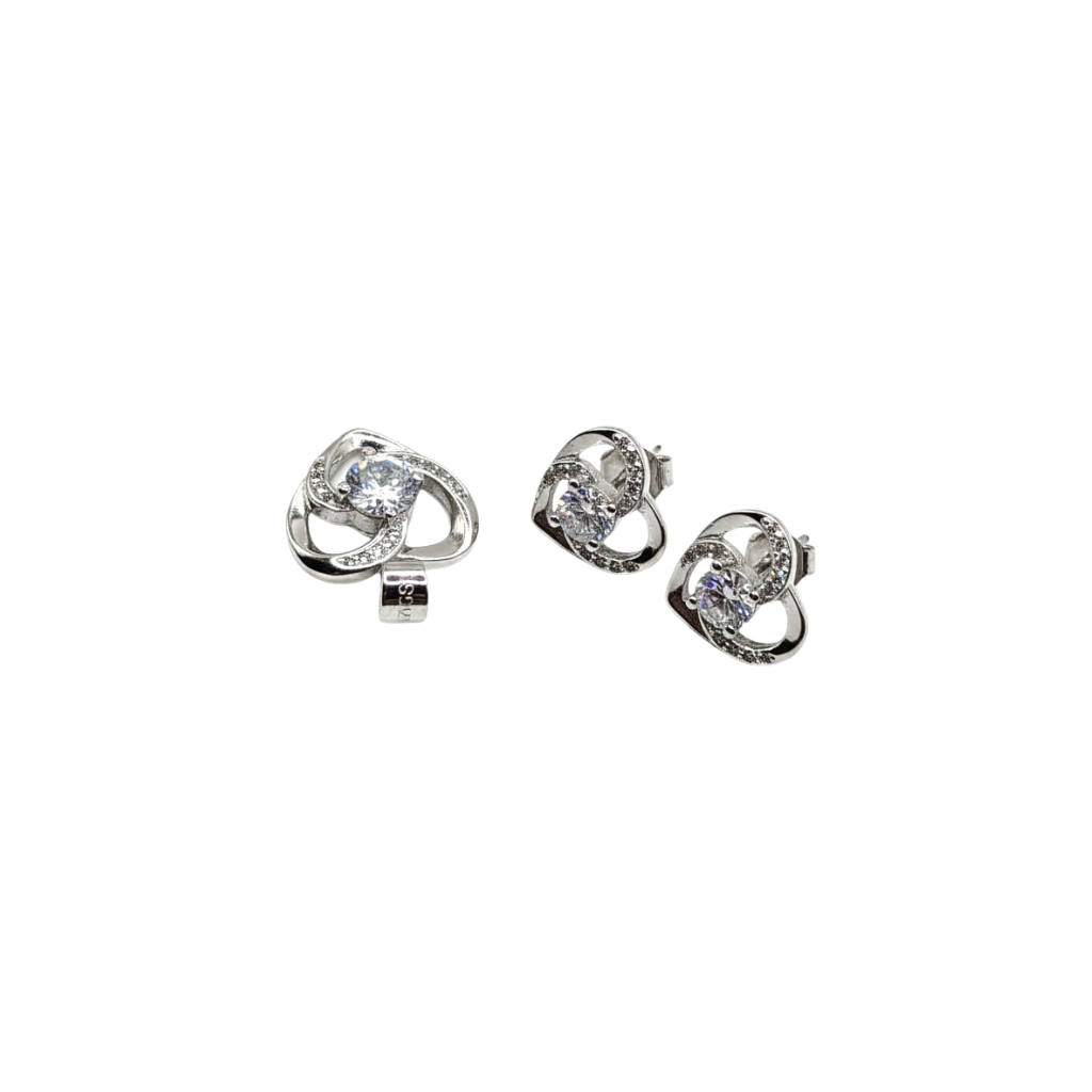 Shimmering Heart Necklace & Earring Set