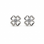 Silver Four-Leaf Clover Jewelry Set