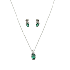 Oval Blue Sapphire Jewelry Set