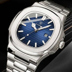 Poedagar 613 Men’s Luxury Stainless Steel Watch – Waterproof Quartz Wristwatch with Luminous Blue Dial