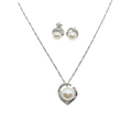 Crescent Pearl Necklace & Earring Set