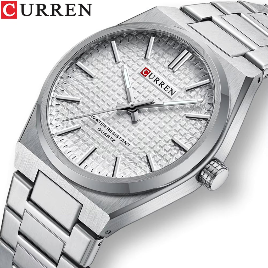 CURREN 8439 Men’s Luxury Watch – Japan Quartz Movement, Business & Sport Waterproof Wristwatch White dial