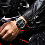 CURREN 8402 Men Watch Quartz Stainless Steel Chronograph Waterproof Wrist Watch Luminous Sport Black Dial