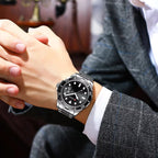 CURREN 8388 Men’s Luxury Quartz Watch 3ATM Waterproof Stainless Steel Classic Wristwatch Silver and Black