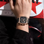 CRRJU 2314 Men’s Luxury Chronograph Watch – 3ATM Waterproof, Luminous Hands, Complete Calendar, Fashion Wristwatch Black