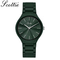 Scottie 9729 Women’s Simple Luxury Watch – Waterproof Stainless Steel Quartz with Green Dial