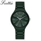 Scottie 9729 Women’s Simple Luxury Watch – Waterproof Stainless Steel Quartz with Green Dial