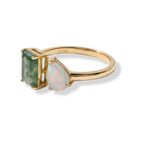 Moss Agate and Opal Ring