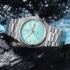 Poedagar 821 Men's Luxury Fashion Watch – Waterproof Luminous Quartz Wristwatch with Stainless Steel Band Light Blue