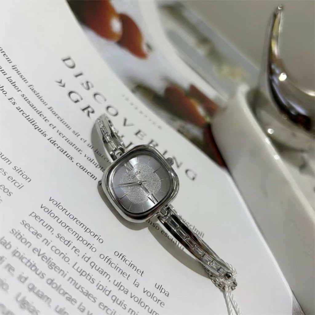 Scottie 9327 Latest Women’s Square Watch – Slim Stainless Steel Minimalist Quartz Wristwatch White