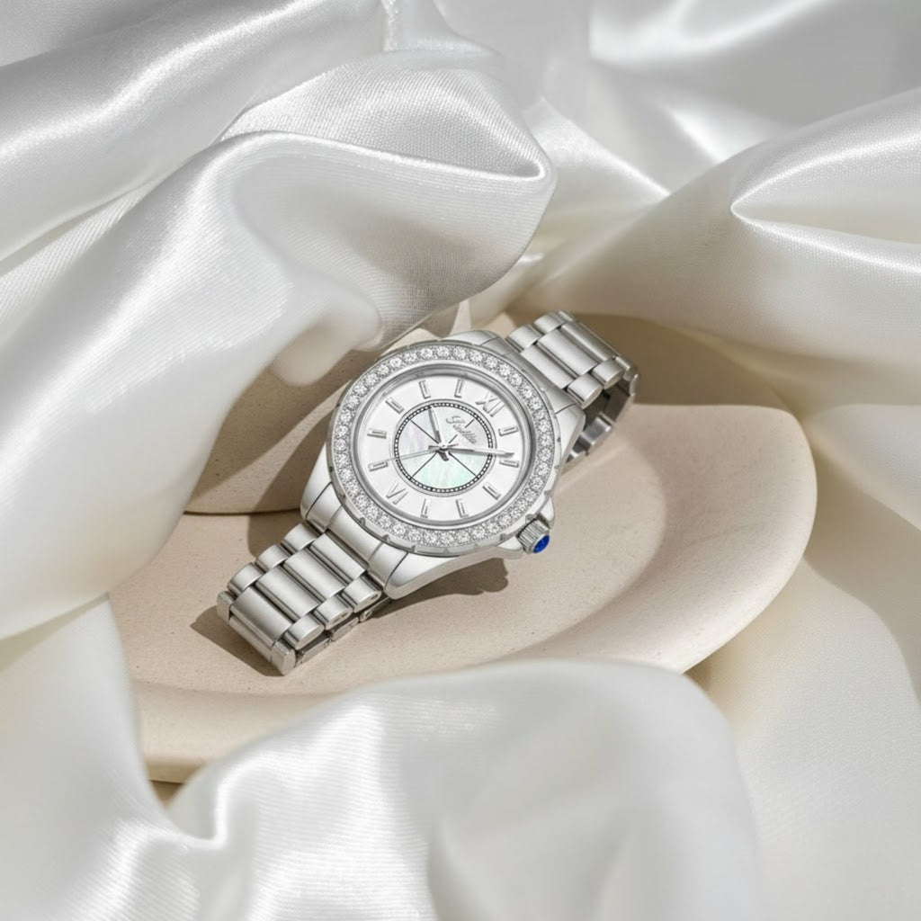 Scottie 9677 Women’s Gold Stainless Steel Watch – Waterproof Quartz Sport Wristwatch White